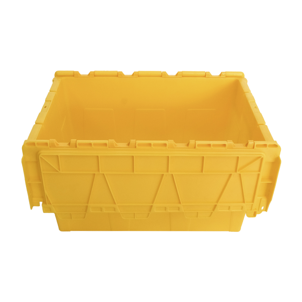 Attached Lid Storage Box Solid Moving Crate for Heavy-duty and Versatile Logistic Needs