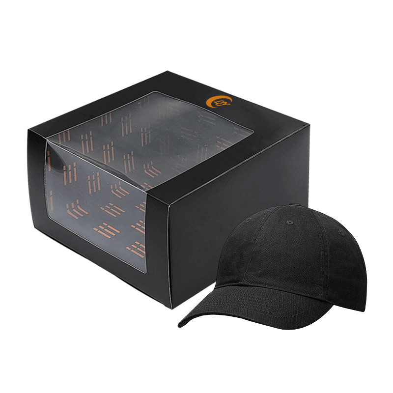 Custom Paper Hat Packaging Baseball Cap Window Gift Box With Clear Pvc Window For Baseball Cap