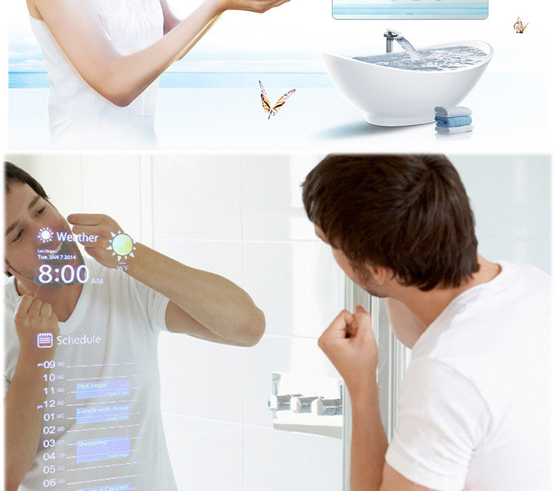 55" Wall Mounted Android Wifi Magic Exercise Mirror Multiple Capacitive/IR Touch