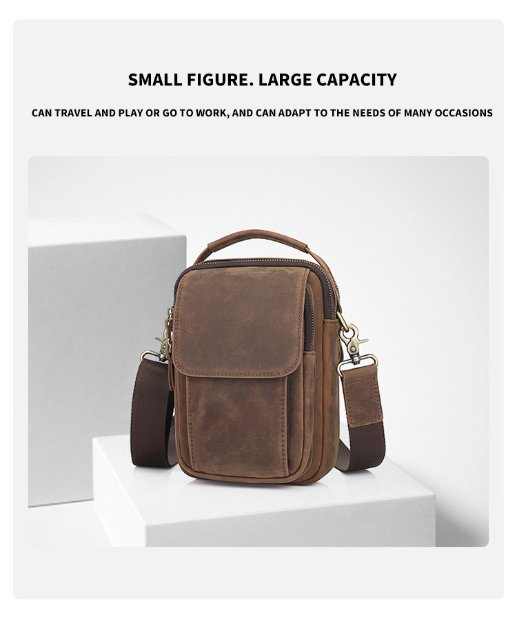 Designer Custom Logo Men'S Messenger Bag With Availiable Sample Genuine Leather