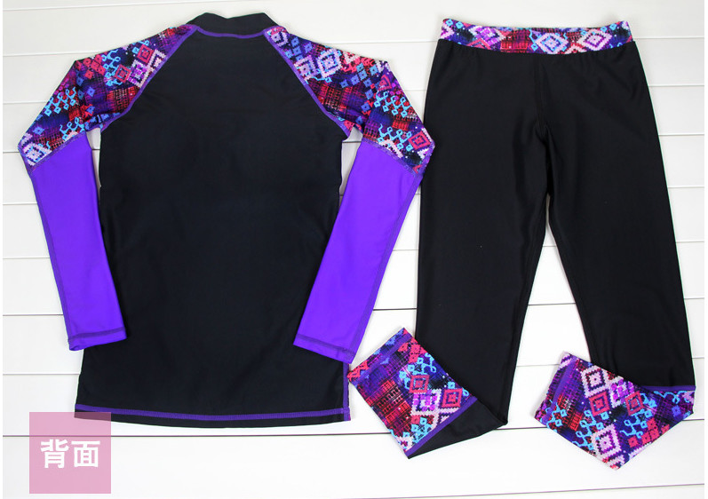 2019 UV Protection Swimming suit for women long sleeve and legs swimwear shorts pants set beach surf clothes swimsuit