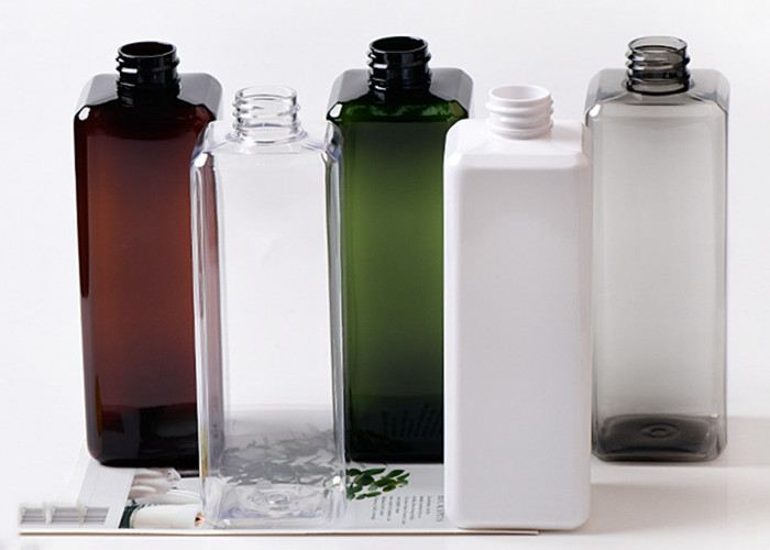 500ml Clear Amber Black Square Plastic Lotion Bottle For Skincare Product
