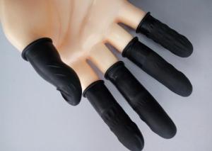 China Cleanroom Assembly Line Anti Slip Black Finger Cots wholesale
