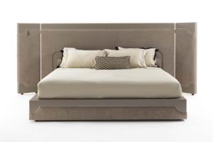 China 3.2x2.2m Luxury Italian Bedroom Sets , Matted Leather Modern King Size Platform Bedroom Sets wholesale