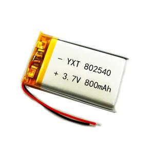 China Polymer Battery PL802540 800mAh 3.7 V Lithium Ion Polymer Battery wholesale