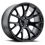 22 Inch Dodge Replica Wheels Black 2528 22x9 Fit Challenger Hellcat