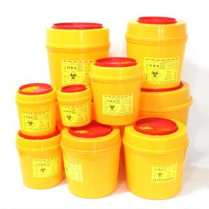China Medical Sharps Disposal Container Waterproof Round PVC Plastic Box Sharps wholesale