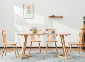 China Rectangle Solid Wood Table , Home / Commercial Restaurant Dining Tables wholesale