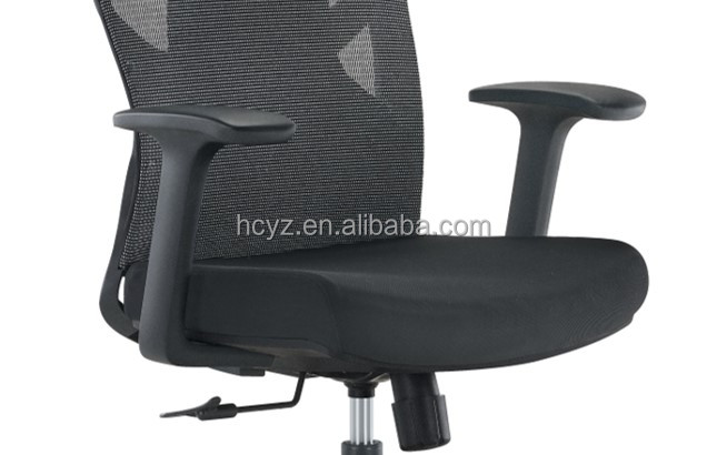 High Black Mesh Fabric Office Chair with Lumbar Support and BIFMA Standard Certificate