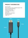VL100 6 FT 4K 60HZ USB Type C to HDMI Cable Adapter HDTV 1080P