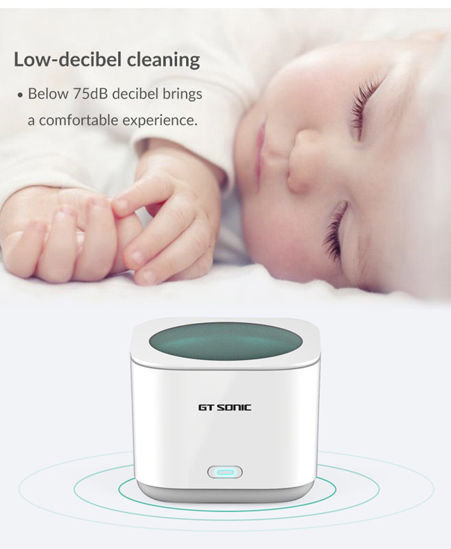 Mini Ultrasonic Jewerlry Cleaner with Super Low Noise and Cube structure 180ml 10W
