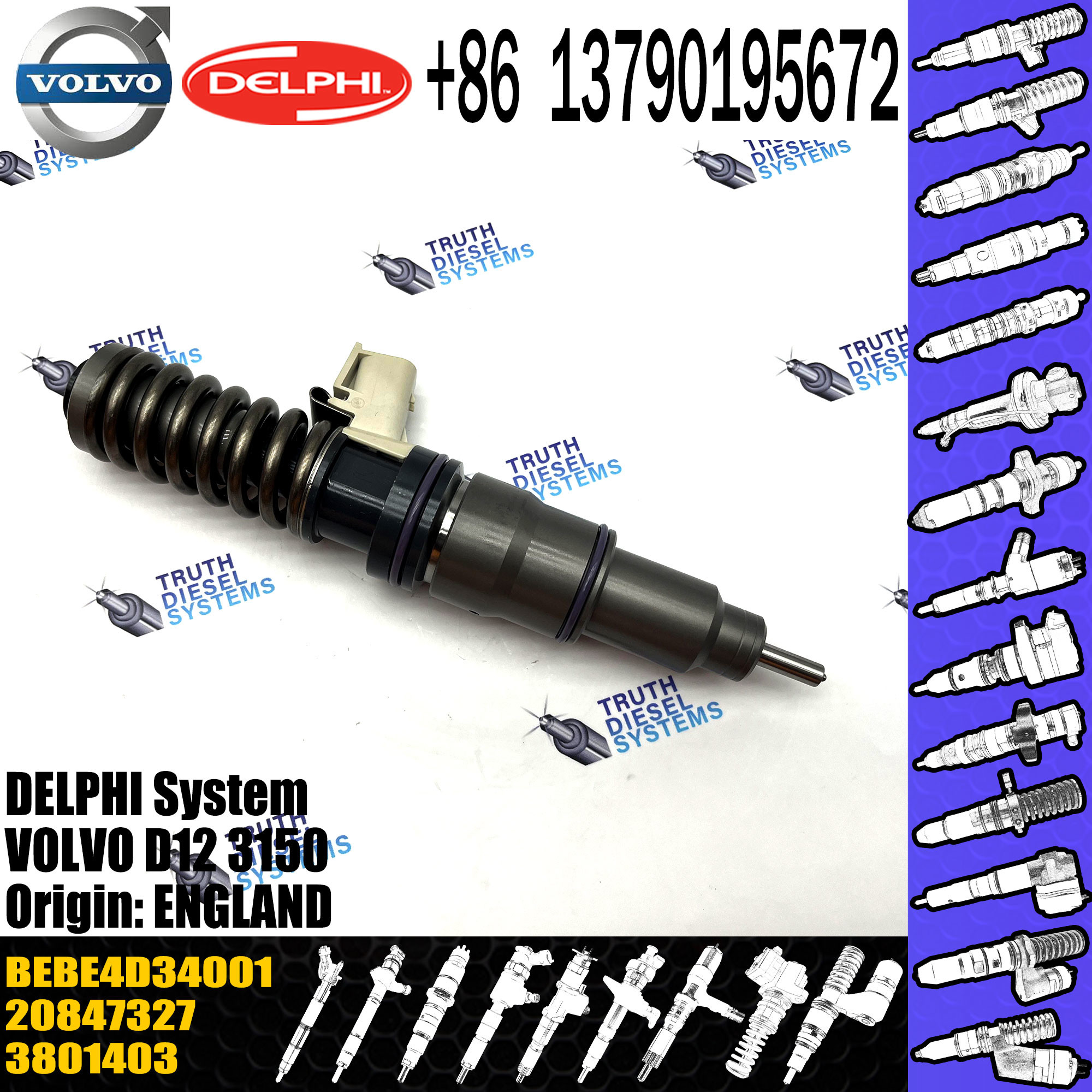 Diesel Fuel Injector 20847327 BEBE4D03201 BEBE4D03001 BEBE4D3101 BEBE4D34001 E3.18