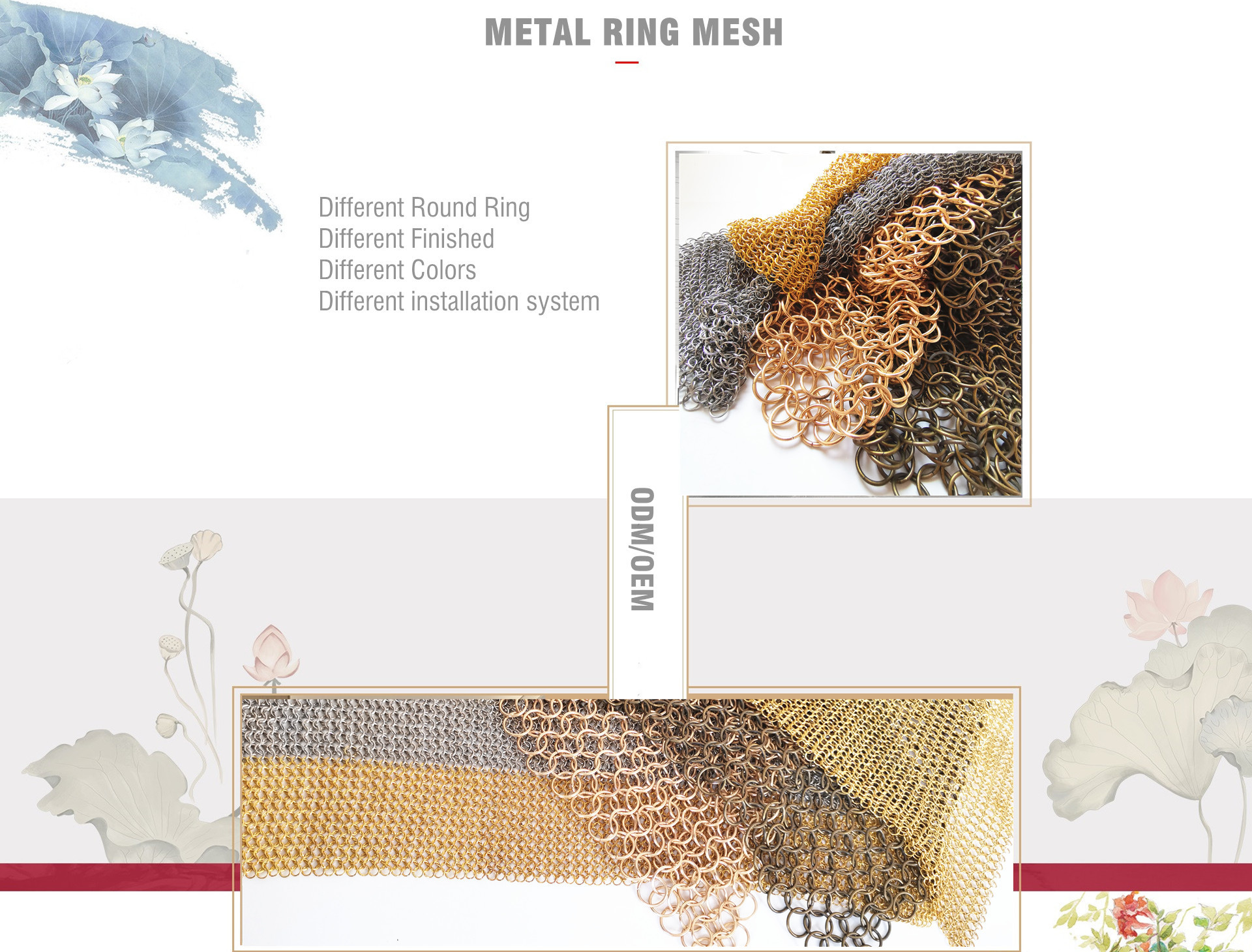 Chain Mail Weave Ring Mesh Curtain Stainless Steel Ceiling Treatment Decoration