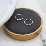 Round Hoop Fashion Jewelry Rings 15 - 18mm Clear Diamond Gold Alloy