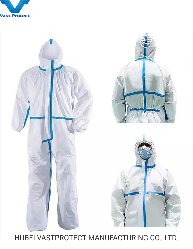 Factory Cat 3 Type 5/6 Protective Safety Workwear Tyvek Waterproof Polypropylene Disposable Paper SMS Nonwoven PP Microporous Coverall