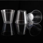 Transparent 8g PS Round Cups for Hot / Cold Beverages Water Juice Wine - 5OZ