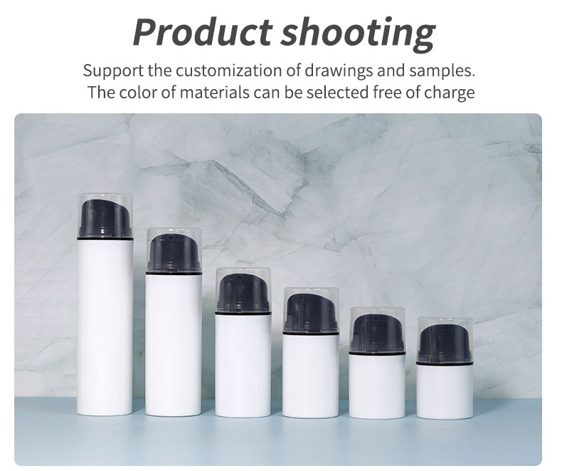 30ml 50ml 100ml 200ml Plastic Airless Pump Bottle White Cosmetic Lotion Packaging Bottle
