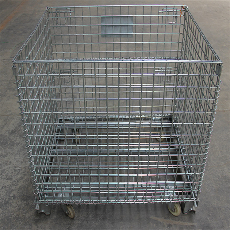 Custom Portable Folding Storage Cage , Mesh Cages For Storage Powder coated