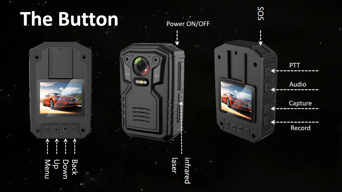 Government Project Portable DVR 1080P Body Camera With GPS WIFI And 5000mAh Battery