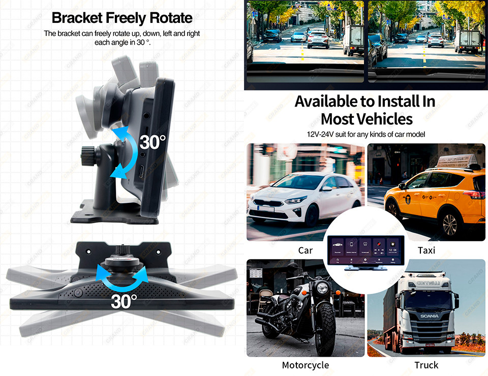 Universal 10.26 Inch Portable Carplay Screen Car Radio Multimedia Wifi Video Player Apple Android