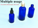 Cosmetic Glass Blue Serum Dropper Bottle 20ml 30ml 50ml Luxury Essential Oil