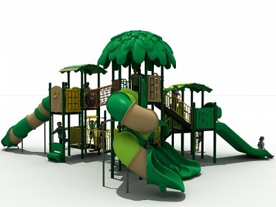 ODM Outdoor Kids Water Playground Plastic Tree Playhouse Slide for Children