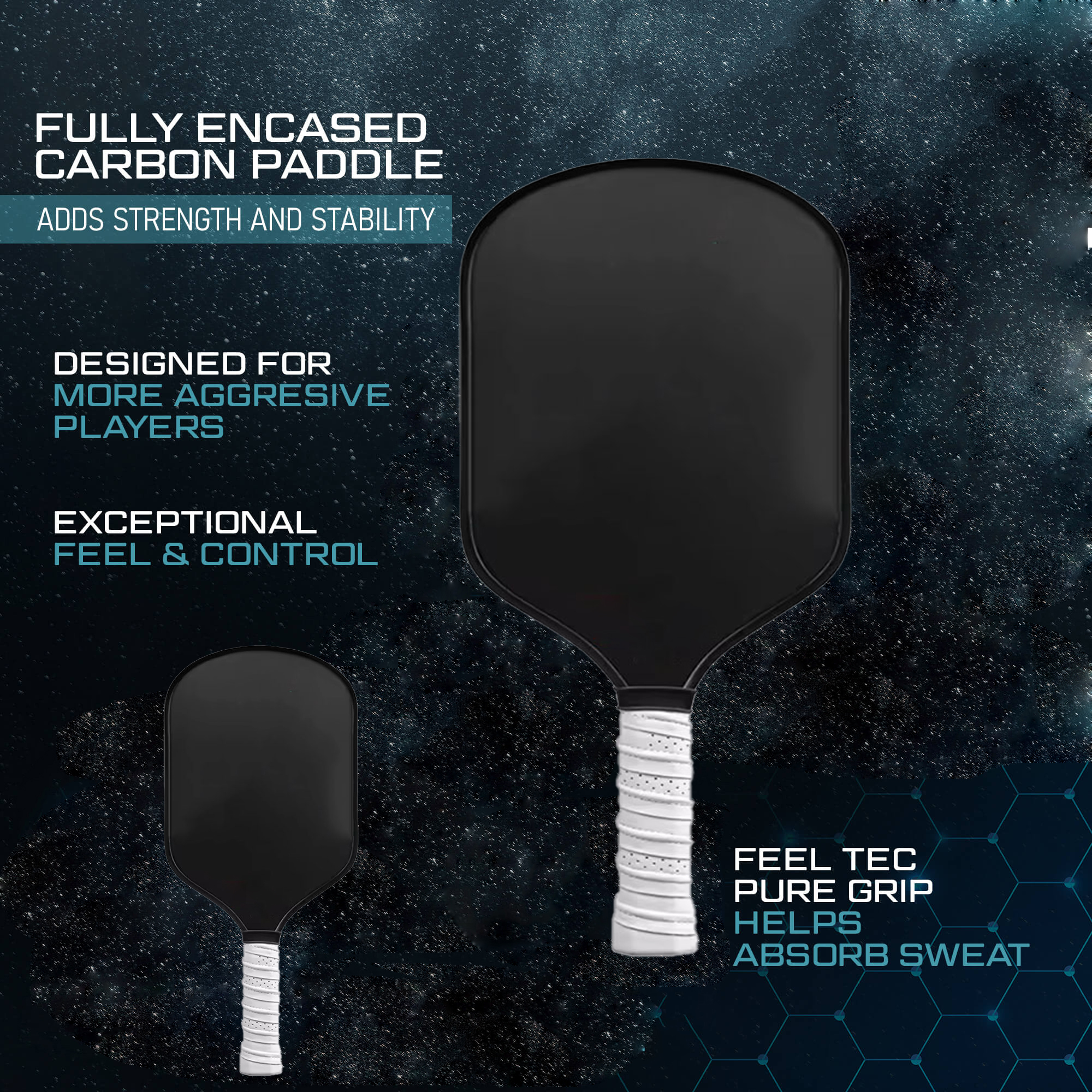 220g T700 Carbon Fiber Pickleball Paddle With Rough Surface / 16mm PP Honeycomb Core