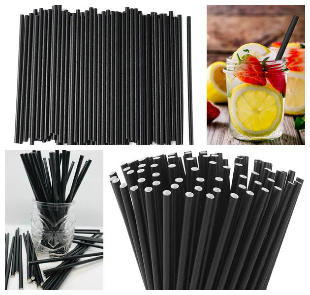 15mm 60gsm Full Black Straw Outer Layer Paper For Produce Drinking Pipes