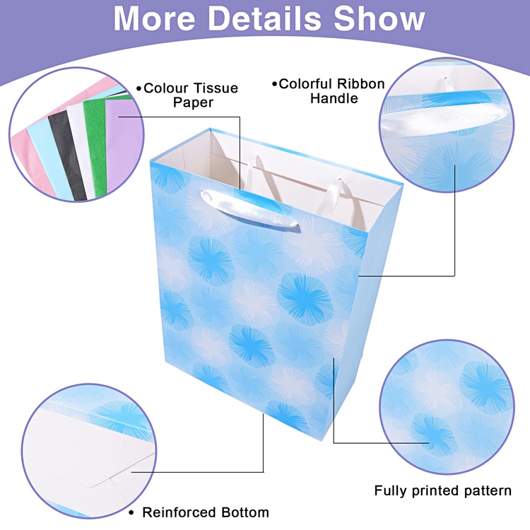 Customized Logo Custom Types Colourful Card Paper Clothing Shopping Bag With Handle