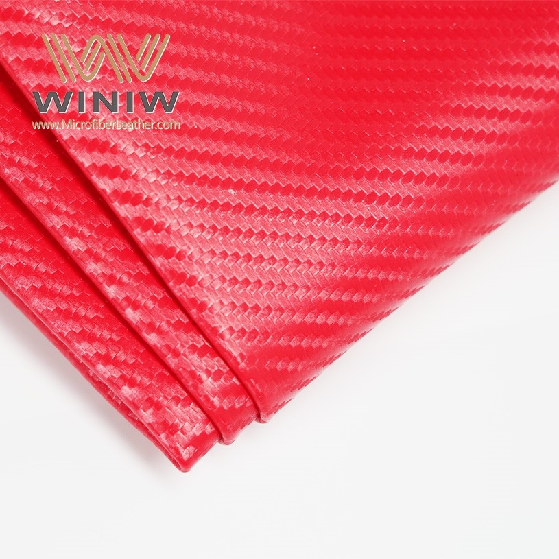 Red Carbon Fiber Artificial Leather Cloth Ice Hockey Gloves Leather