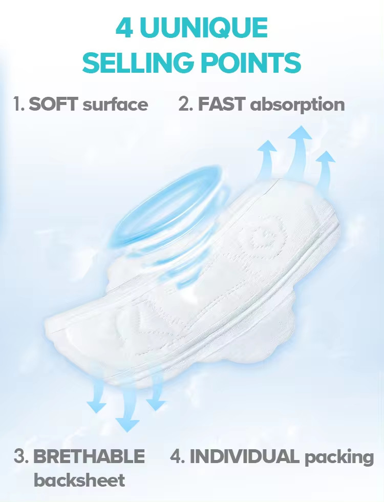 Organic Sanitary Pads For Women Sanitary Towels Healthy Breathable Sanitary Pads Biodegradable Women Sanitary Napkins