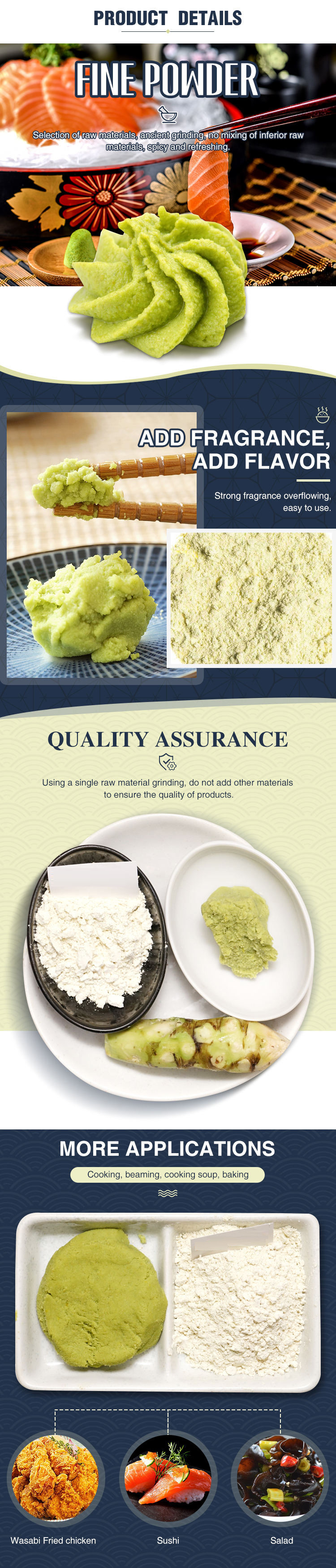 Haccp Organic Sushi Wasabi Seasoning Powder In Tube 43g Spice