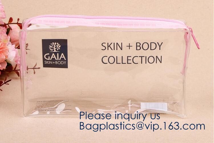 Small Clear PVC Waterproof Bag with Zipper Closure, Mini Portable Transparent Plastic Organizer Pouch for Cosmetic, Make