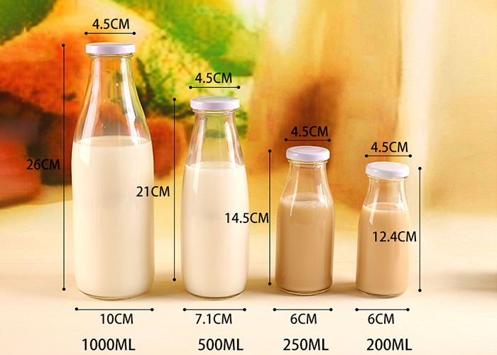 Clear Glass Beverage Bottles 200ml 250ml 500ml 1000ml OEM Service