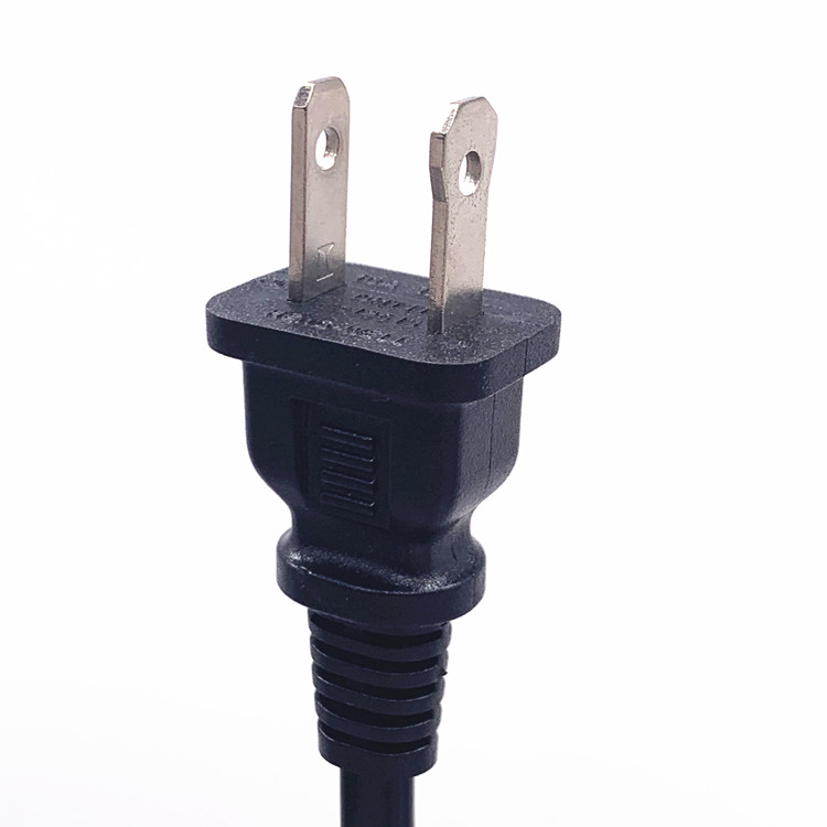 HENG-WELL Wholesale High Quality US/Canada 2-Pin NEMA Plug to IEC 320 C7 Power Cord Set (PVC) 1.8M (1800mm) Black