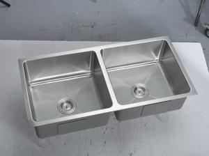 China Handmade Double Basin Undermount Stainless Steel Kitchen Sink Cabinet wholesale