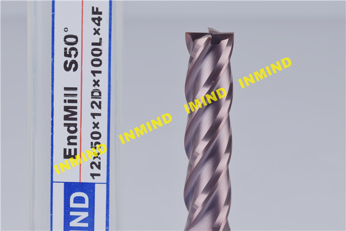 Cnc Vertical Milling Machine Carbide End Mill Cutter , TiSiN Coating Cnc Milling Tools