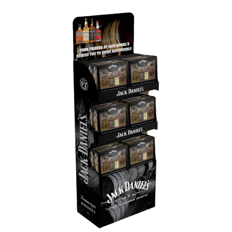 4 Layer Wine Display Stand Beer Store Display Standing Wooden Floorstanding