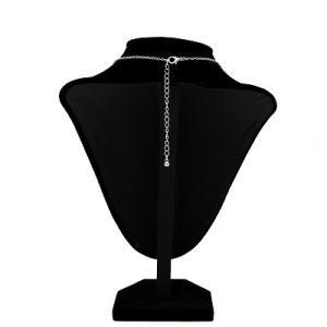 China Long Silver Fashion Necklace 47mm With Transparent Drill Pendants wholesale