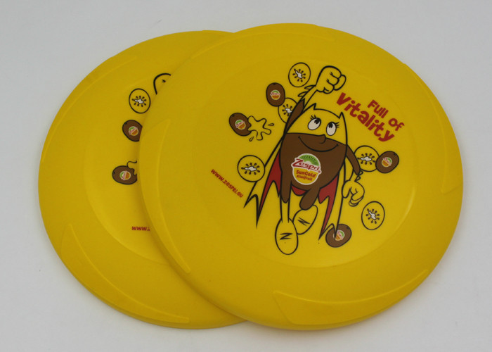 Eco - Friendly Yellow Plastic Frisbee EN71 , Outdoor Toy Flying Saucer Frisbee