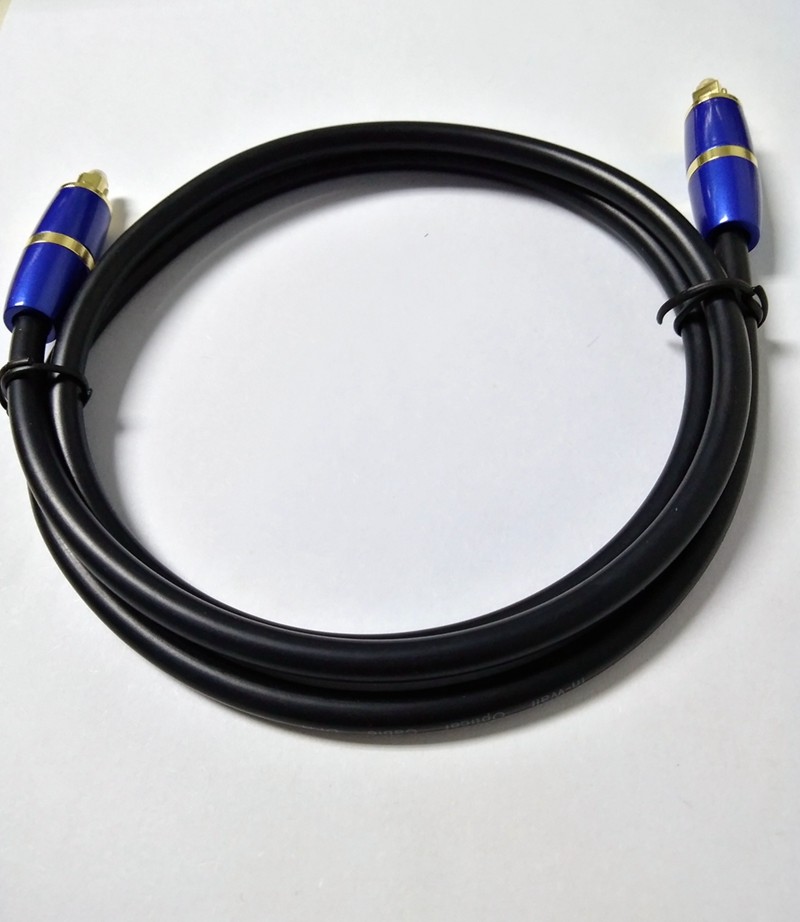 Blue Toslink Digital Plastic Optical Fiber Cable 1 Meter Gold Plated PVC Jacket