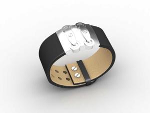 China Top Quality Europe Fashion Stainless Steel Genuine Leather Silicone Bangle Bracelet ADB198 wholesale