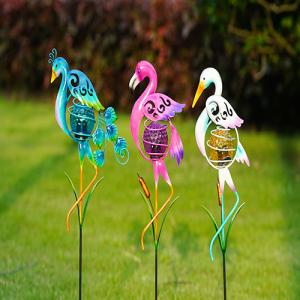 China Colorful Solar Powered Garden Ornaments Decor Bird Lighting LED wholesale