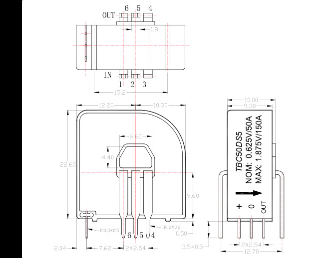 TBC-DS5 Closed Loop Hall Effect Current Sensor 6A to 50A Rated input