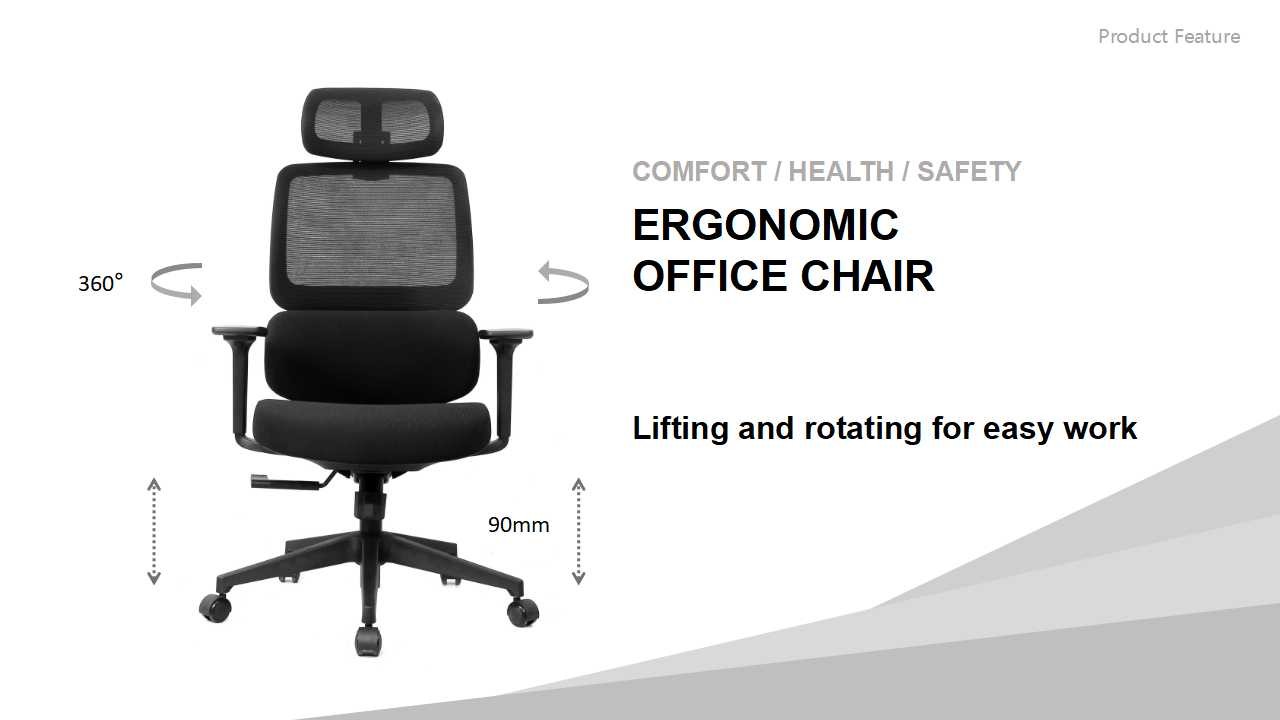Home Office Chair with 3D Adjustable Armrest Desk Chair High Back Mesh Computer Chair with 3D Adjustable Headrest