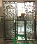 New designs of decorative beveled glass for wood doors with patina caming 80"*30