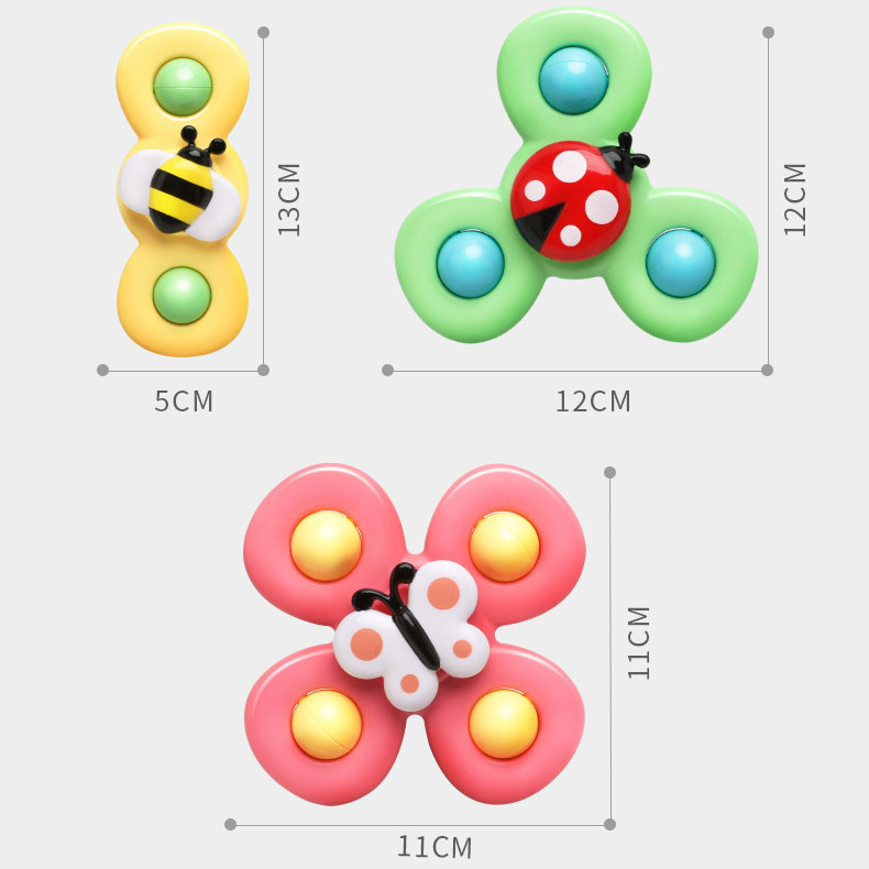 1 Year Old Spinners for Babies 3 Pcs Silicone Suction Cup Sensory Toys Gender Unisex