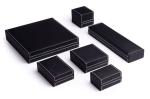 Embossing Surface Leather Gift Box Black Leather Jewelry Boxes For Women