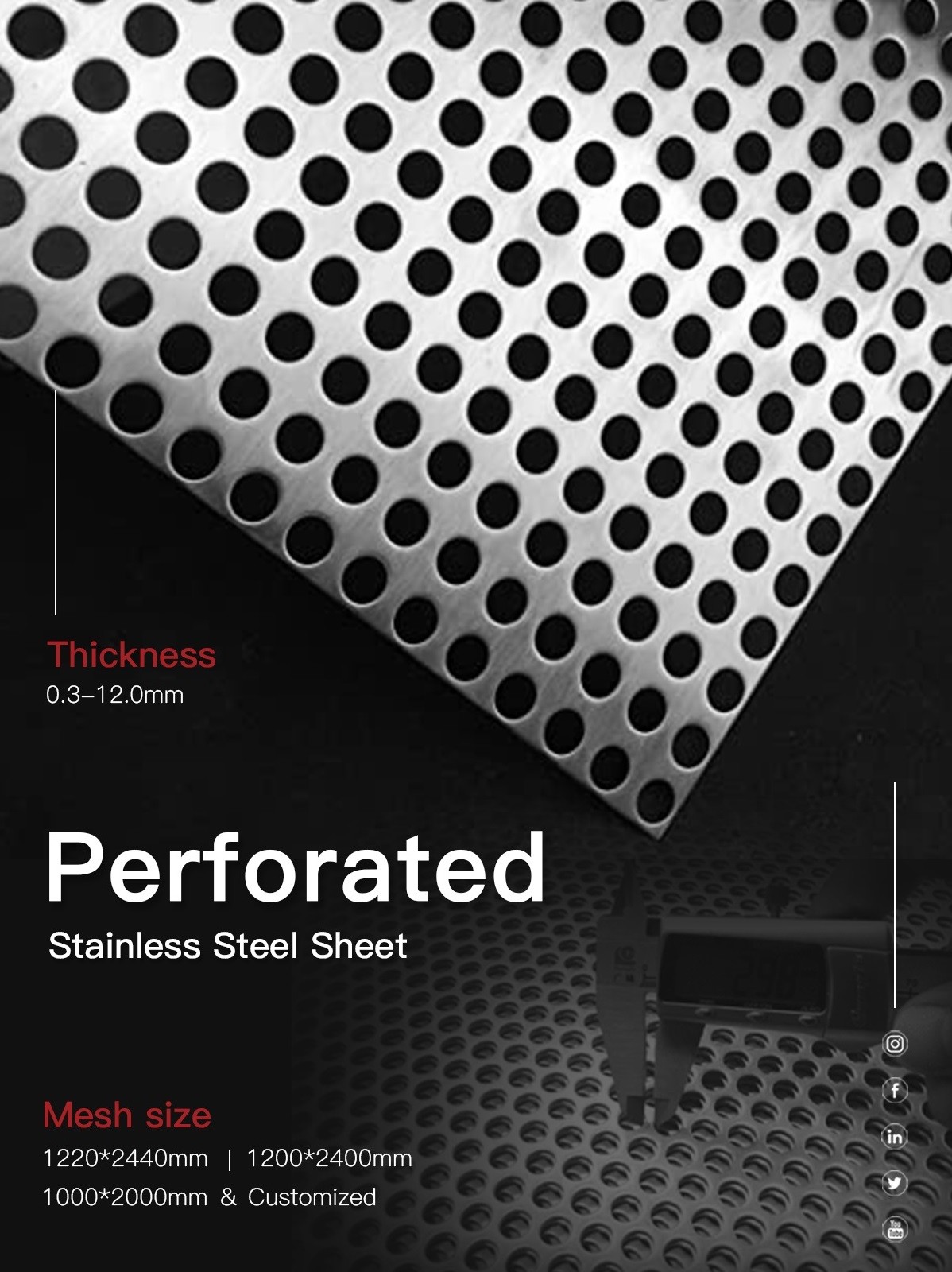 AiSi Slotted Perforated Sheet Metal Wall Decor 1.5 Mm Stainless Steel Sheet