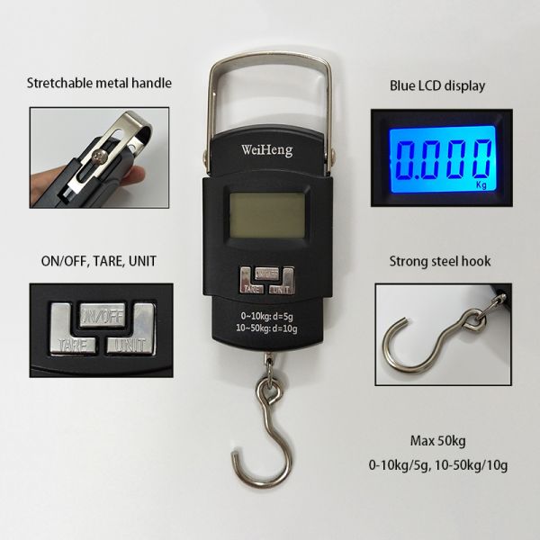 10G Division Weiheng A08 Portable Electronic Scale with kg lb oz Jin Single-point Type Health Scale Metal Bonding Point